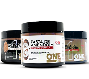 Combo Pasta de amendoim com Whey Protein, Coco e Chocolate e coco 500g - The One Labs