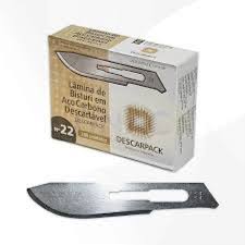 LAMINA DE BISTURI N22 C/100 UN CARBON