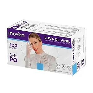 LUVA DE VINIL SEM PÓ G (INOVEM) C/100