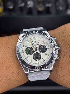 Breit. Chronometre Emborrachado cinza/Branco