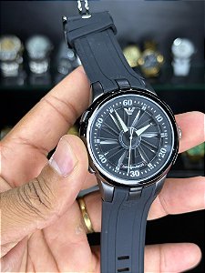 AX Giratório Emborrachado Preto/Branco
