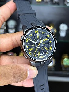 AX Giratório Emborrachado Preto/Amarelo