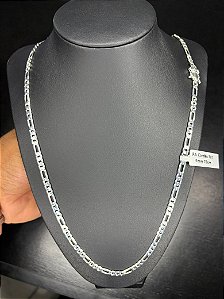 CORDÃO ELO 3x1 5 MM  - PRATA