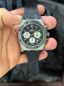 AP - ROYAL OAK - PRATA/PRETO CRONO BRANCO