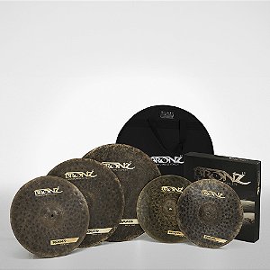 Kit de pratos Bronz B-20 HH14 / CR16 / CR18 / RD20 com bag e caixa colorida-Roots Form