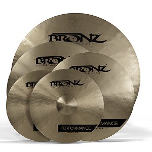 Set de Pratos Bronz 14HH, 16 e 18 CR, 20 Performance Series(B20) c/ Bag