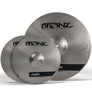 Set de Pratos Bronz - HH 13 CR 15 RD 18 - Sonic Series (Steel) c/ caixa