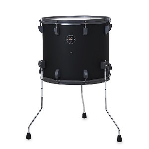 Surdo Odery Tiger series 14 x 12 c/ 3 pés - acabamento Matte Black com ferragens em Grafite
