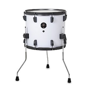 Surdo Odery Tiger series 14 x 12 c/ 3 pés - acabamento Matte White com ferragens em Grafite