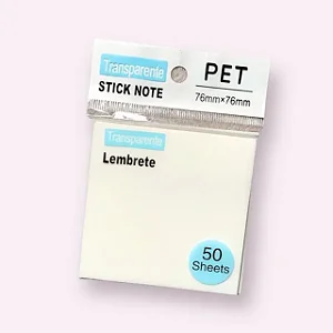 Bloco de Notas Adesivas Transparente 76x76mm - 50fls | Importado