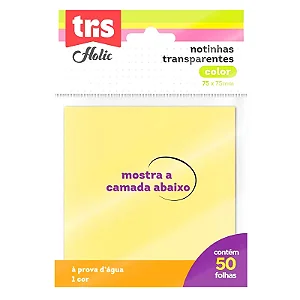 Notinhas Transparente - Holic - 75x75mm - 50 fls | Tris