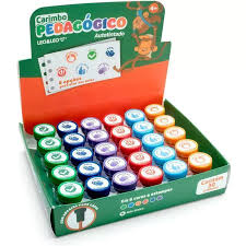 Carimbo Pedagógico - Autotintado c/ Encaixe para Lápis | Leo&Leo