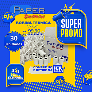 Bobina Térmica 57x30 Branca - Caixa com 40 Unidades
