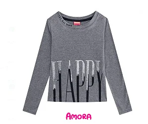 Blusa Cropped Inverno Infantil Menina - Amora - Tamanho 16