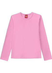 Blusa Infantil Kyly em Malha Térmica Rosa - Tamanho 8
