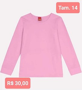 Blusa Kyly em Malha Térmica Rosa - Tamanho 14