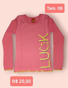 Blusa Infantil em Malha Rosa - Tamanho 8