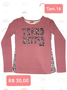 Blusa juvenil manga longa - Tamanho 16