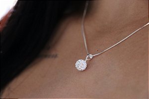 Corrente v15 45cm com pingente mina strass 8mm