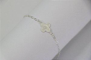 Pulseira de 18cm com trevo 12mm central
