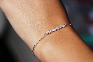 Pulseira 8 corações cravejados