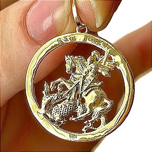 Pingente São Jorge em ouro 18k