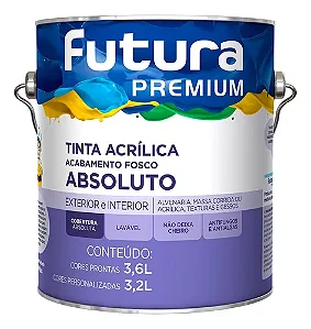 Futura Tinta Acrílica Absoluto Premium 3,600L