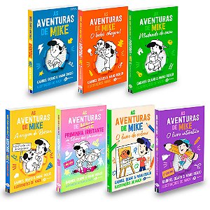 Livro As Aventuras de Mike -Col. Completa vol 1 a 4+Priminha Irritante+Livro de Colorir e Interativo