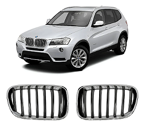 Grade Cromada Parachoque Dianteiro Bmw X3 2011 2012 2013 2014 2015 2016 2017
