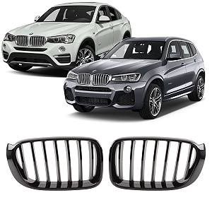 Grade Parachoque Dianteiro Black Piano Bmw X3 X4 2014 2018