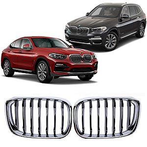 Grade Parachoque Cromada com Black Piano Bmw X3 X4 2018 2021