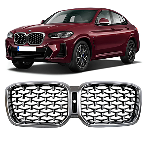Grade Parachoque Dianteiro Black Piano Bmw X4 2022 2023 2024