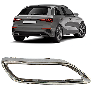 Friso Cromado Ponteira Escapamento Audi A3 2021 2023 2024 Ld