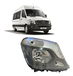 Farol Dianteiro Mercedes Sprinter 2017 2018 2019 Direito Passageiro Máscara Negra Novo