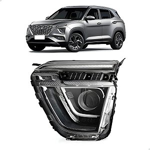 FAROL DIANTEIRO LED CRETA 2022 2023 2024 NOVO MOTORISTA