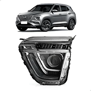 FAROL DIANTEIRO LED CRETA 2022 2023 2024 NOVO MOTORISTA