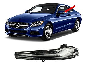Pisca Seta Retrovisor Mercedes C180 C250 C200 Preto Fume