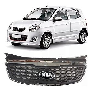 Grade Picanto 2009 09 2010 2011 Cromada Nova Com Emblema