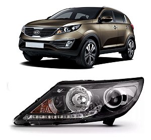 Farol Sportage 2011 2012 2013 2014 2015 Com Led Ld Esquerdo