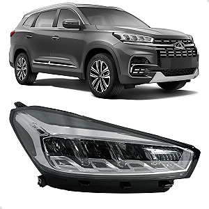 Farol Cromado Led Tiggo 8 2020 2021 2022 2023 Ld Passageiro 605000402AA