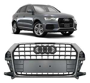 Grade Central Parachoque Dianteiro Audi Q3 2016 2017 2018 2019 8U0853651N1QP, 8U0853653M
