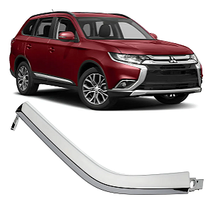 Friso Cromado Superior Moldura Farol Parachoque Outlander 2016 2017 Direito Passageiro