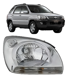 Farol Dianteiro Máscara Cromada Sportage 2005 2006 2007 2008 Direito Passageiro 92102-1F031