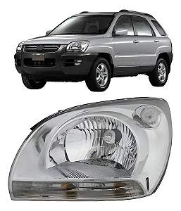 Farol Mascara Cromada Dianteiro Kia Sportage 2005 2006 2007 2008 Esquerdo Motorista BX78915177