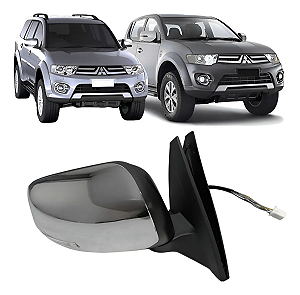 Retrovisor Dianteiro Elétrico L200 Triton Pajero Dakar 2014 2015 2016 2017 2018 Direito Passageiro 43651944