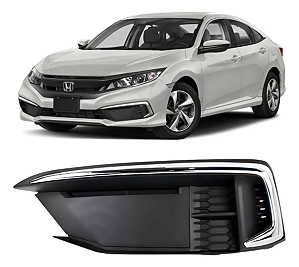 Grade Farol Milha Friso Cromado Honda Civic G10 LX 2020 2021 Esquerdo Motorista 71185TBAA50
