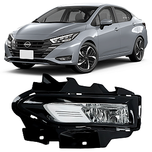 KIT FAROL DE MILHA MOLDURA NISSAN VERSA 2023 2026 ESQUERDA