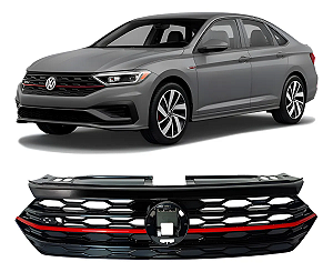 Grade Frontal Superior do Parachoque Dianteiro Jetta Gli Friso Vermelho 2019 2020 2021 2022 17A853651AD