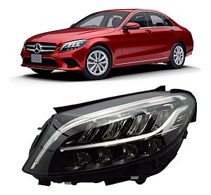 Farol Led Mercedes Classe C C180 C250 2019 2020 2021 2022 Lado Esquerdo Motorista