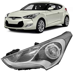 Farol Mascara Negra Led Veloster 2011 2012 2013 Esquerdo Motorista